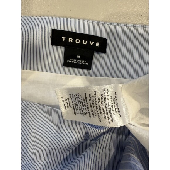 NEW Trouve Skirt Women Medium Stripe Poplin Ruffle Coastal Travel Preppy Cottage - Picture 4 of 7